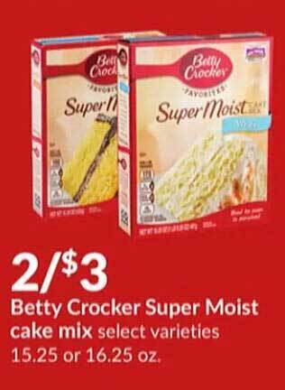 Hy-Vee Betty crocker super moist cake mix offer