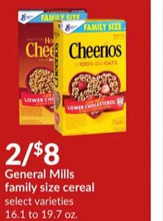 Hy-Vee General mills family size cereal offer