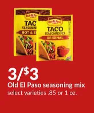 Hy-Vee Old el paso seasoning mix offer