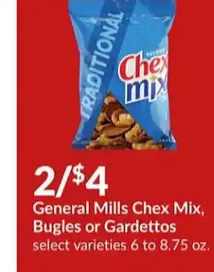 Hy-Vee General mills chex mix, bugles or gardettos offer