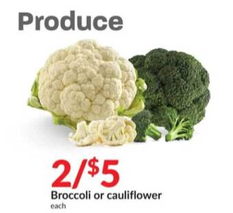 Hy-Vee Broccoli or cauliflower offer