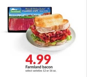 Hy-Vee Farmland bacon offer