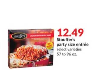 Hy-Vee Stouffer's party size entrée offer