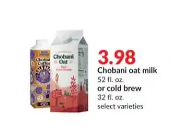 Hy-Vee Chobani oat milk or cold brew offer