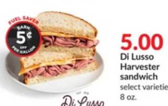 Hy-Vee Di lusso harvester sandwich offer