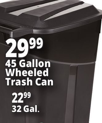 Ocean State Job Lot 45 gallon wheeled trash can offer