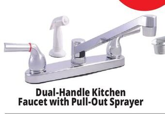 Ocean State Job Lot Dual-handle kitchen faucet with pull-out sprayer offer