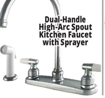 Ocean State Job Lot Dual-handle high-arc spout kitchen faucet with sprayer offer