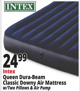 Ocean State Job Lot Intex queen dura-beam classic downy air mattress offer