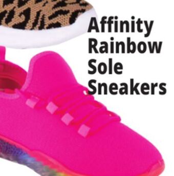 Ocean State Job Lot Affinity rainbow sole sneakers offer