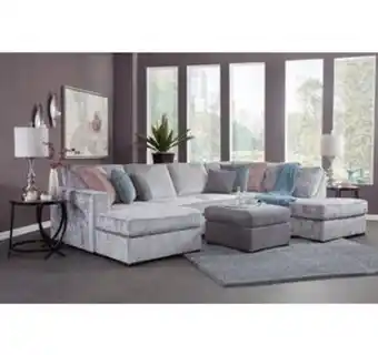 Aaron's 2 - piece luxe sofa chaise w/ ottoman offer
