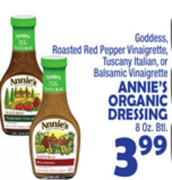 Bravo Supermarkets Annie's organic dressing offer