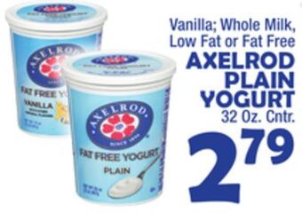 Bravo Supermarkets Axelrod plain yogurt offer