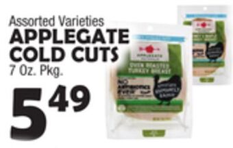 Bravo Supermarkets Applegate cold cuts offer