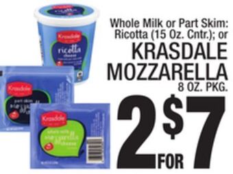 C Town Krasdale mozzarella, 8 oz. pkg. offer