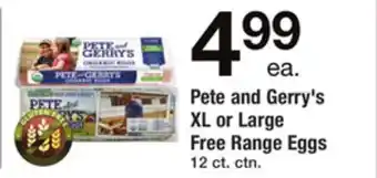 ACME Pete and gerry's xl or large free range eggs offer