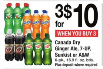 ACME Canada dry ginger ale, 7-up, sunkist or a & w offer