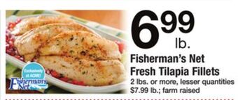 ACME Fisherman's net fresh tilapia fillets offer