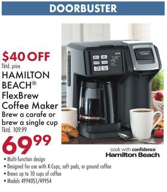 Boscov's Hamilton beach® flexbrew coffee maker offer