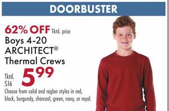 Boscov's Boys 4-20 architect® thermal crews offer