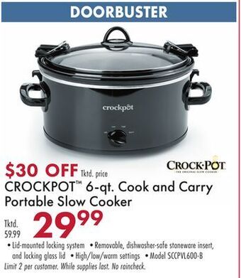Boscov's Crockpot™ 6-qt. cook and carry portable slow cooker offer