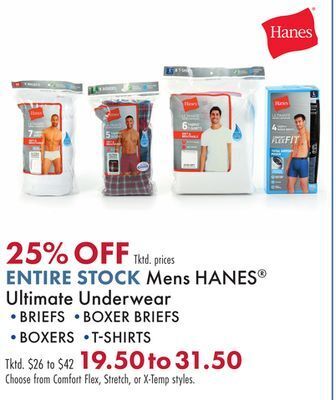 Boscov's Entire stock mens hanes® ultimate underwear offer