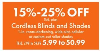 Boscov's Cordless blinds and shades offer