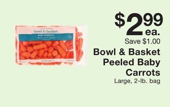 Fairway Store Market Bowl & basket peeled baby carrots offer