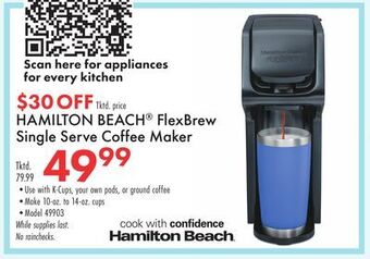 Boscov's Hamilton beach® flexbrew single serve coffee maker offer