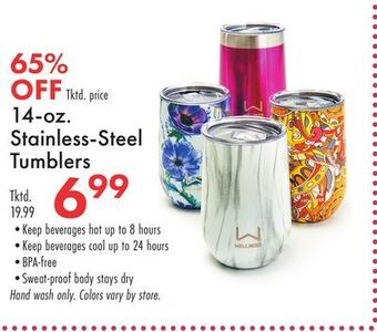 Boscov's 14-oz. stainless-steel tumblers offer