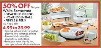 Boscov's White serveware offer