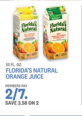 Kings Food Markets Florida's natural orange juice offer