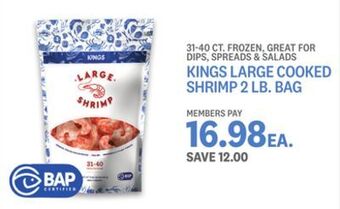 Kings Food Markets Kings large cooked shrimp offer