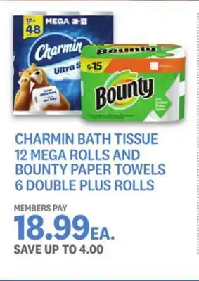 Kings Food Markets Charmin bath tissue 12 mega rolls and bounty paper towels 6 double plus rolls offer