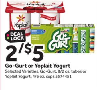 Stop&Shop Go-gurt or yoplait yogurt offer