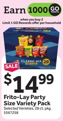Stop&Shop Frito-lay party size variety pack offer