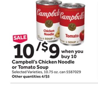 Stop&Shop Campbell's chicken noodle or tomato soup offer