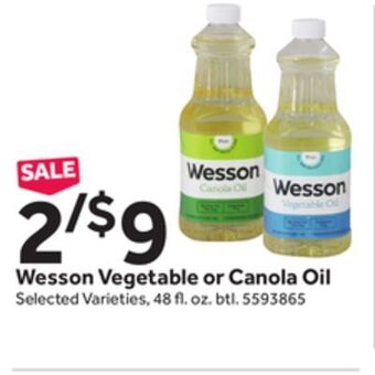 Stop&Shop Wesson vegetable or canola oil offer