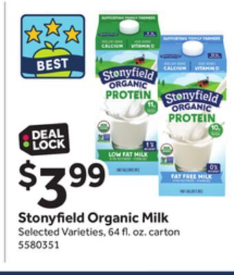 Stop&Shop Stonyfield organic milk offer