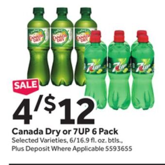 Stop&Shop Canada dry or 7up 6 pack offer