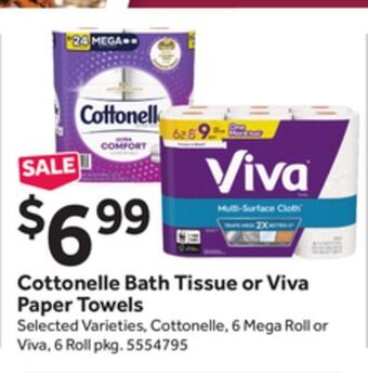 Stop&Shop Cottonelle bath tissue or viva paper towels offer