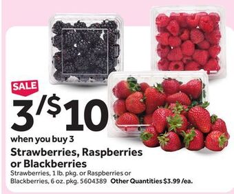 Stop&Shop Strawberries, raspberries or blackberries offer