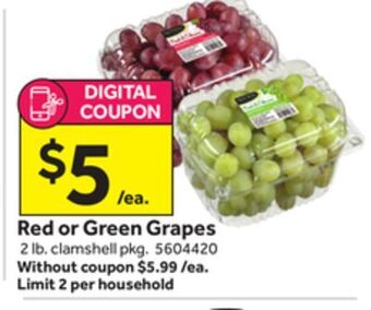 Stop&Shop Red or green grapes offer