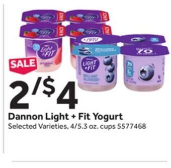 Stop&Shop Dannon light + fit yogurt offer