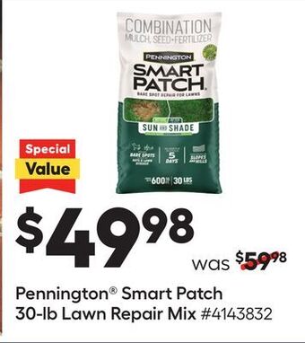 Lowe's Pennington® smart patch 30-lb lawn repair mix offer