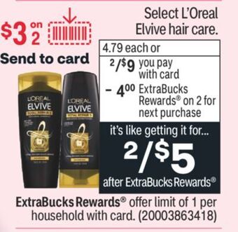 CVS Select l'oreal elvive hair care offer