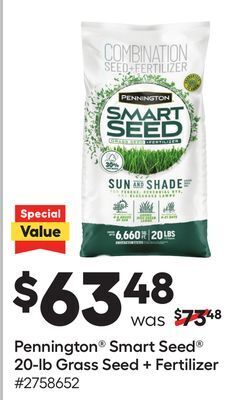 Lowe's Pennington® smart seed® 20-lb grass seed + fertilizer offer