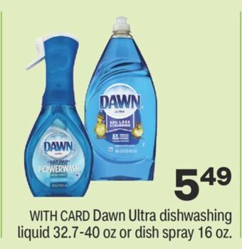 CVS Dawn ultra dishwashing liquid 32.7-40 oz or dish spray 16 oz. offer
