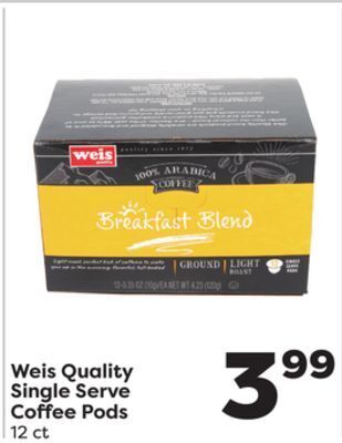 Weis Markets Weis quality single serve coffee pods offer