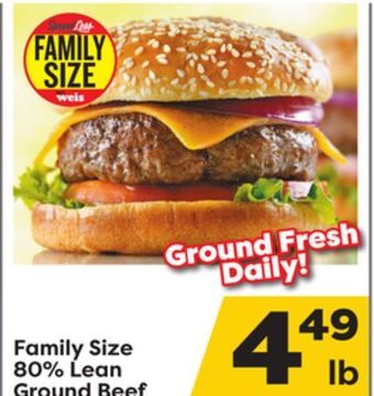 Weis Markets Family size 80% lean ground beef offer